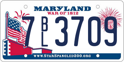 MD license plate 7BL3709