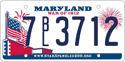 MD license plate 7BL3712