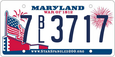 MD license plate 7BL3717