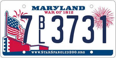 MD license plate 7BL3731