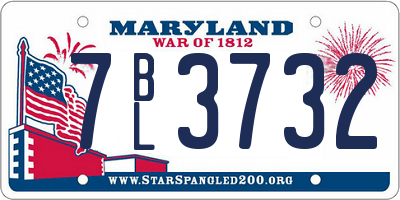 MD license plate 7BL3732
