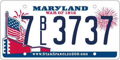 MD license plate 7BL3737