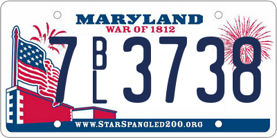 MD license plate 7BL3738