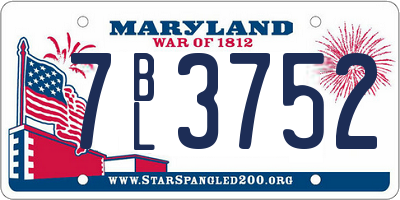 MD license plate 7BL3752