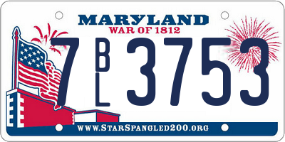 MD license plate 7BL3753