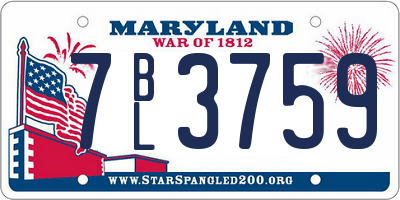 MD license plate 7BL3759