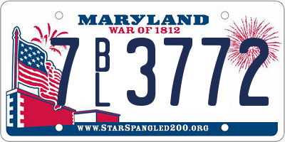 MD license plate 7BL3772