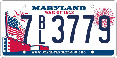 MD license plate 7BL3779