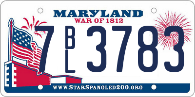 MD license plate 7BL3783