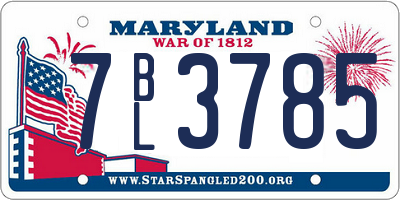 MD license plate 7BL3785