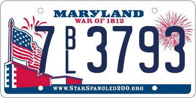 MD license plate 7BL3793