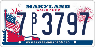 MD license plate 7BL3797