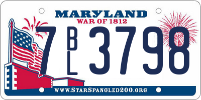 MD license plate 7BL3798