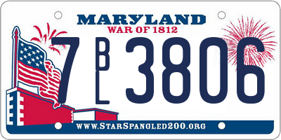MD license plate 7BL3806