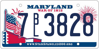 MD license plate 7BL3828