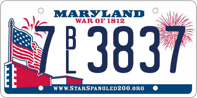 MD license plate 7BL3837