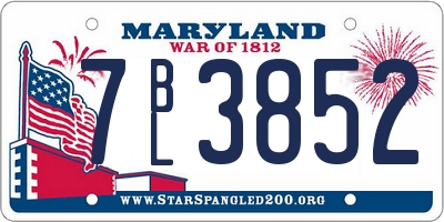 MD license plate 7BL3852