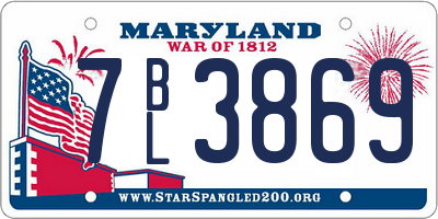 MD license plate 7BL3869