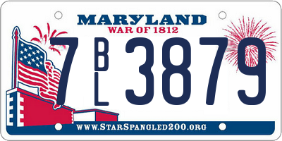 MD license plate 7BL3879