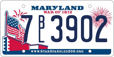 MD license plate 7BL3902