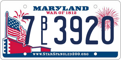 MD license plate 7BL3920
