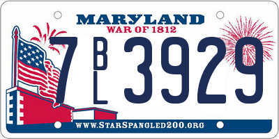 MD license plate 7BL3929