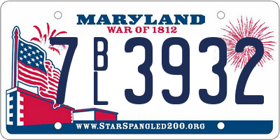 MD license plate 7BL3932