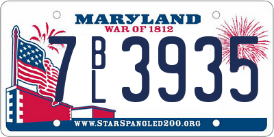 MD license plate 7BL3935