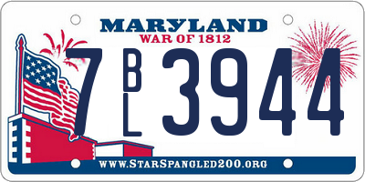 MD license plate 7BL3944