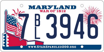 MD license plate 7BL3946