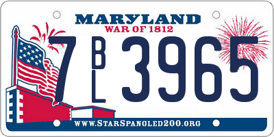 MD license plate 7BL3965