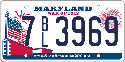MD license plate 7BL3969