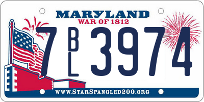 MD license plate 7BL3974