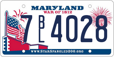 MD license plate 7BL4028