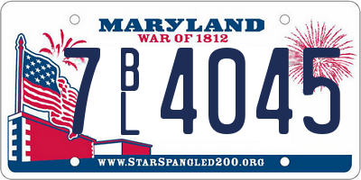MD license plate 7BL4045