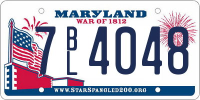 MD license plate 7BL4048