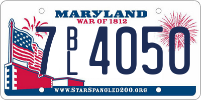 MD license plate 7BL4050