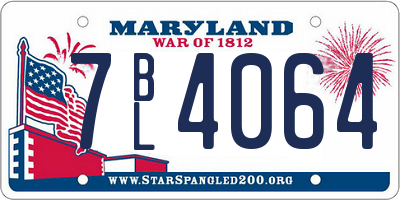 MD license plate 7BL4064