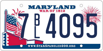 MD license plate 7BL4095