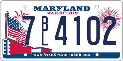 MD license plate 7BL4102
