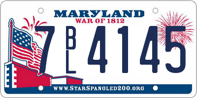 MD license plate 7BL4145