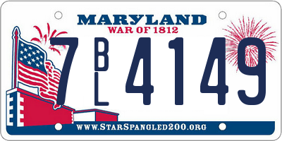 MD license plate 7BL4149