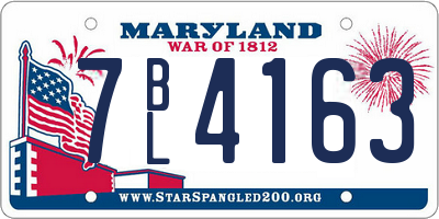 MD license plate 7BL4163