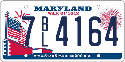 MD license plate 7BL4164