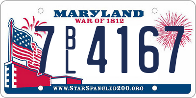MD license plate 7BL4167
