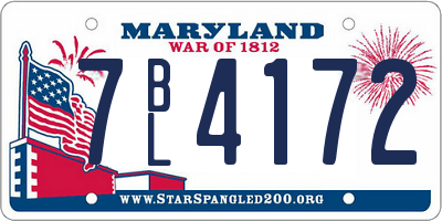 MD license plate 7BL4172