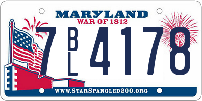 MD license plate 7BL4178
