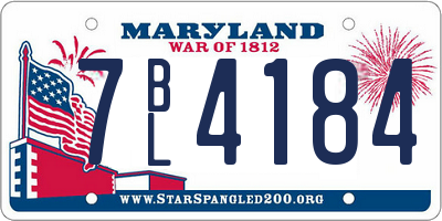 MD license plate 7BL4184