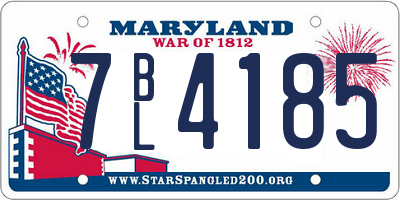 MD license plate 7BL4185