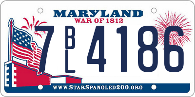 MD license plate 7BL4186